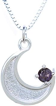Sterling Silver Pendant Charm Cresent Moon February