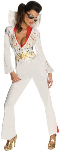 Rubie's Costume Co Womens Secret Wishes Elvis Jumpsuit Costume, White, Small
