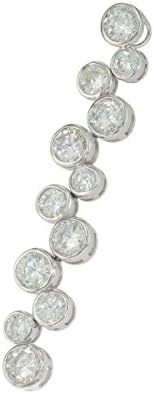 925 Sterling Silver Round Clear Cubic Zirconia Zigzag Slider Pendant