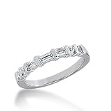 0.45 Ct Diamond Wedding Band Ring Baguette Channel 14k White Gold