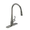 KOHLER K-596-VS Simplice Single-Hole Pull-down Kitchen Faucet, Vibrant Stainless