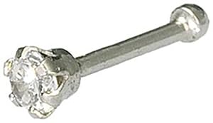 Amor 158510 - Piercing de mujer de plata de ley con 1 circonita, 1 cm