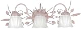 Crystorama 5235-AW-ROSA Melrose Collection 1-light Mini-Pendant, Antique White Finish with Rose Murano Crystal Drops