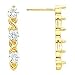 14K White or Yellow Gold Three-Stone Diamond Earrings - 0.50 Ct., 1.00 Ct. or 1.50 Ct. (ALSO AVAILABLE WITH GEMSTONES)