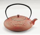 Japanese Cast Iron Teapot /Dragon Red