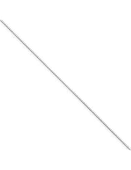 10k White Gold 18in .5mm Box Necklace Chain. Metal Wt- 0.89g