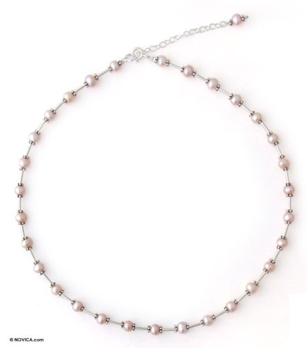 Pearl necklace Pink Rosebud