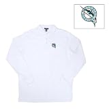 Florida Marlins MLB Classic Pique Long Sleeve Polo Shirt (White)