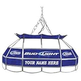 IMAGE OF New Trademark Customized Bud Light 28 Inch Stained Glass Pool Table Light Handmade W/ Stained Glass