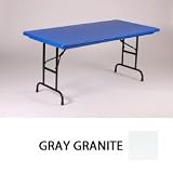 Outdoor Living : 29 Inch Fixed Height Folding Table - Gray Granite (Gray Granite with Black Frame) (29'H x 30'W x 60'D)