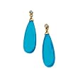 14K Yellow Gold Turquoise and Diamond Earrings