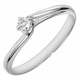 Forzieri 18K White Gold and Diamond Solitaire Ring