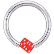 Single Dark Pink DICE BCR Ball Closure Ring