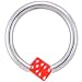 Single Dark Pink Dice Bcr Ball Closure Ring