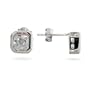 Sterling Silver Bezel Set Square Cubic Zirconia Stud Earring