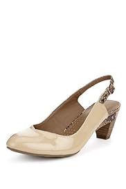 Footglove™ Fashion Leather Mid Heel Slingback Shoes