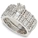 Jewelry : 1 1/2ctw Round and Baguette Bridal Set