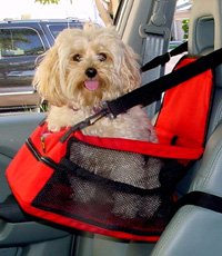 Pet Lookout Car Booster Seat - Safe and Comfortable - NYLON - RED