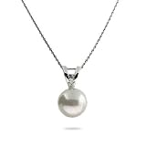 Eve's Addiction Single Freshwater Pearl and Sterling Silver Necklace