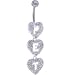 PENTHOUSE Sterling Silver Hollow Heart PET Dangle Belly Ring