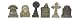 Dollhouse Miniature Set of 6 Aged Resin Tombstones