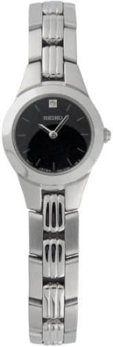 Seiko Diamond Steel Black Ladies Watch SUJD71