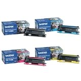 Brother Brand New Genuine OEM Original TN115 Black TN110 Color Toner Cartridge Set (4 Pack: TN115 Black, TN110 Cyan, Yellow, Magenta), Factory Sealed in Retail Packaging