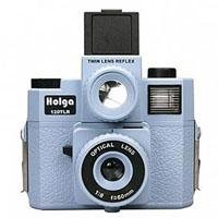 Holga 120TLR TWIN LENS REFLEX 120 W/COLOR FLASH - Lt. BLUE