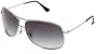Ray-Ban 3267 Square Aviator Sunglasses,Silver Frame/Gradient Smoke Lens,64 mm