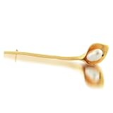 Bling Jewelry Freshwater Pearl 14 Karat Gold Lily Pin [Jewelry]