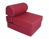 Studio Chair Sleeper Jr. Twin 28" Burgundy Poly Cotton By Elite Furniture