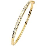 Stunning! 14k Yellow-gold Women's 17-02.50mm-Jewels=1CT TW Moissanite Bangle Bracelet