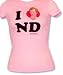 Napoleon Dynamite I Love ND juniors babydoll shirt pink