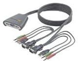 Belkin 2-Port KVM Switch with Built-In Cabling - KVM switch - 2 ports - 1 local user
