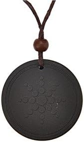 Round Lava Rock Quantum Scalar Energy Pendant Necklace