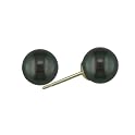 14K Gold Akoya Pearl Stud Earrings - Black