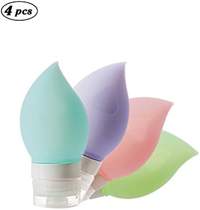 Bynamu lovely Small peach-shaped Emulsion Packing Bottle,Silicone Travel Bottle Set,75ml,4Pcs