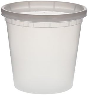 Tripak Premium Round Clear Plastic Deli Container with Lid, 24oz. for Microwave or Freezer, Pack of 48
