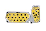 El-Glow Yellow With Silver Outer Rim 2pcs Automatic Transmission Racing Pedals