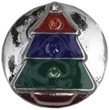 Snap Charming Multi Color Crystal Christmas Tree Interchangeable Jewelry Snap Accessory