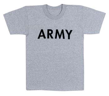 Apparel: 6080 Gray Army PT Physical Shirt. Gray Army PT Physical Shirt Old Style without Reflective Material.