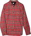 Girl Bates Long-Sleeve Skateboard T-Shirt Button-Up Flannel S-Red Plaid