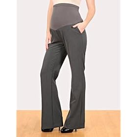 Motherhood Maternity: Long Secret Fit Belly(tm) Bi-stretch Suiting Back Pockets Fit And Flare Maternity Pants