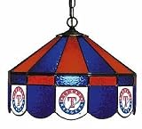 Imperial Texas Rangers Licensed 16-Inch Diameter Stained Glass Pub Light