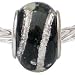 LovingtheBead © 'Black & Silver Tinsel' Murano Glass Slide-On & Slide-Off Bead Charm