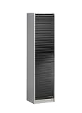 Maja 18473547 Rollo-Regal 478 x 1.904 x 400, mm wei&szlig; uni - schwarz Hochglanz