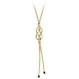 Mille Lucci Italian Calza 18k Yellow Gold Vermeil Double Love Knot Lariat Necklace