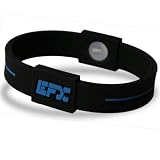 EFX Silicone Sport Bracelet, 7-Inch, Black/Light Blue