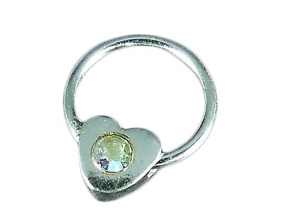 Nagel-Piercing Silber Herz mit Stein irisierend - NP096 Preisvergleich