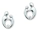 Mother and Child Sterling Silver Oval Post Earrings with .03ct Diamonds by Janel Russel